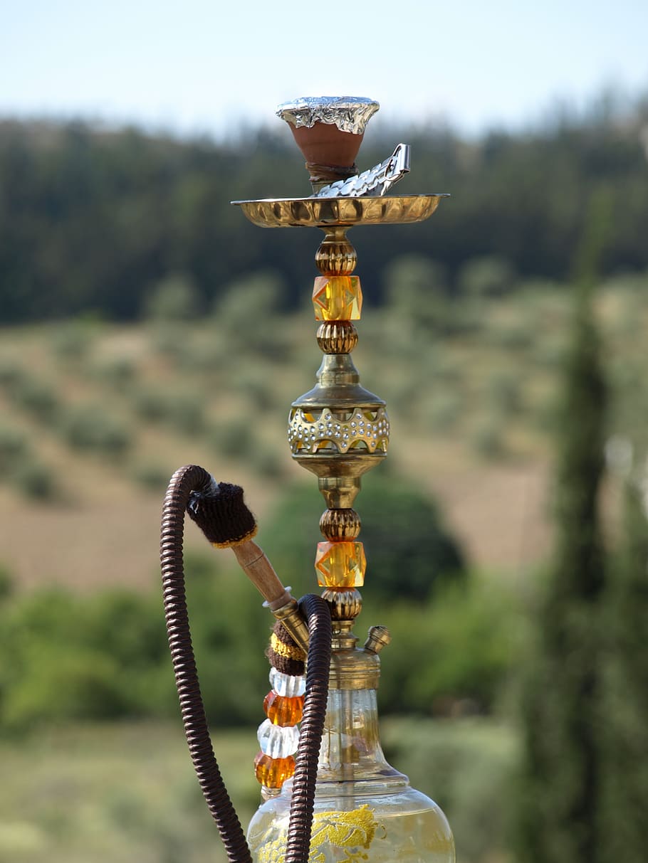 shallow focus photography of brass and black hookah during daytime, HD wallpaper