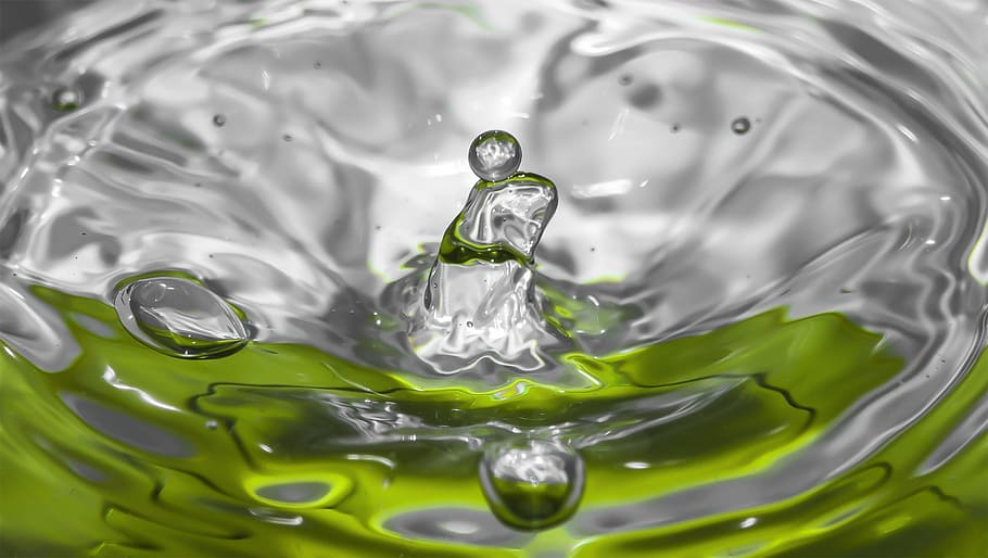 Short-Term Exposure, Drop Of Water, dishwashing liquid, green