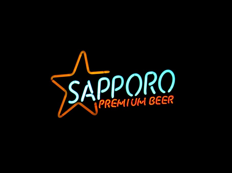 neon, beer, bar, sapporo, alcohol, sign, drink, entertainment HD wallpaper