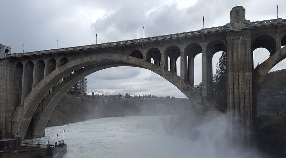 bridge, water, mist, architecture, built structure, connection HD wallpaper