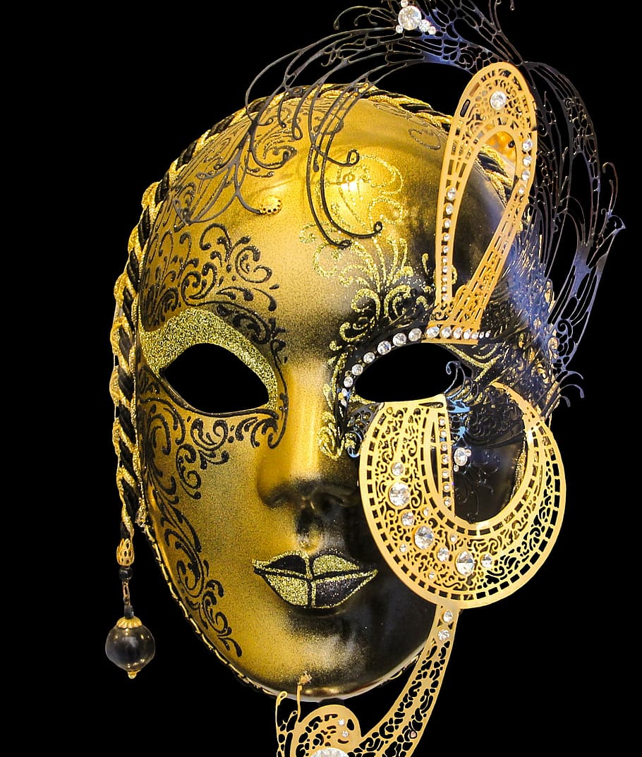 photo of brown and black masquerade mask, venice, isolated, carnival, HD wallpaper