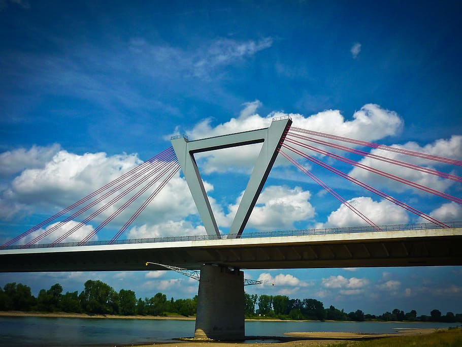 bridge, architecture, suspension bridge, water, transition HD wallpaper