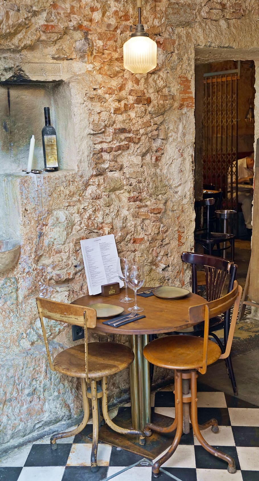rustic, restaurant, table, wooden, dinner, lisbon, portugal HD wallpaper