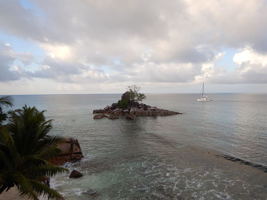 seychelles, praslin, nature, tropical, island, ocean, water