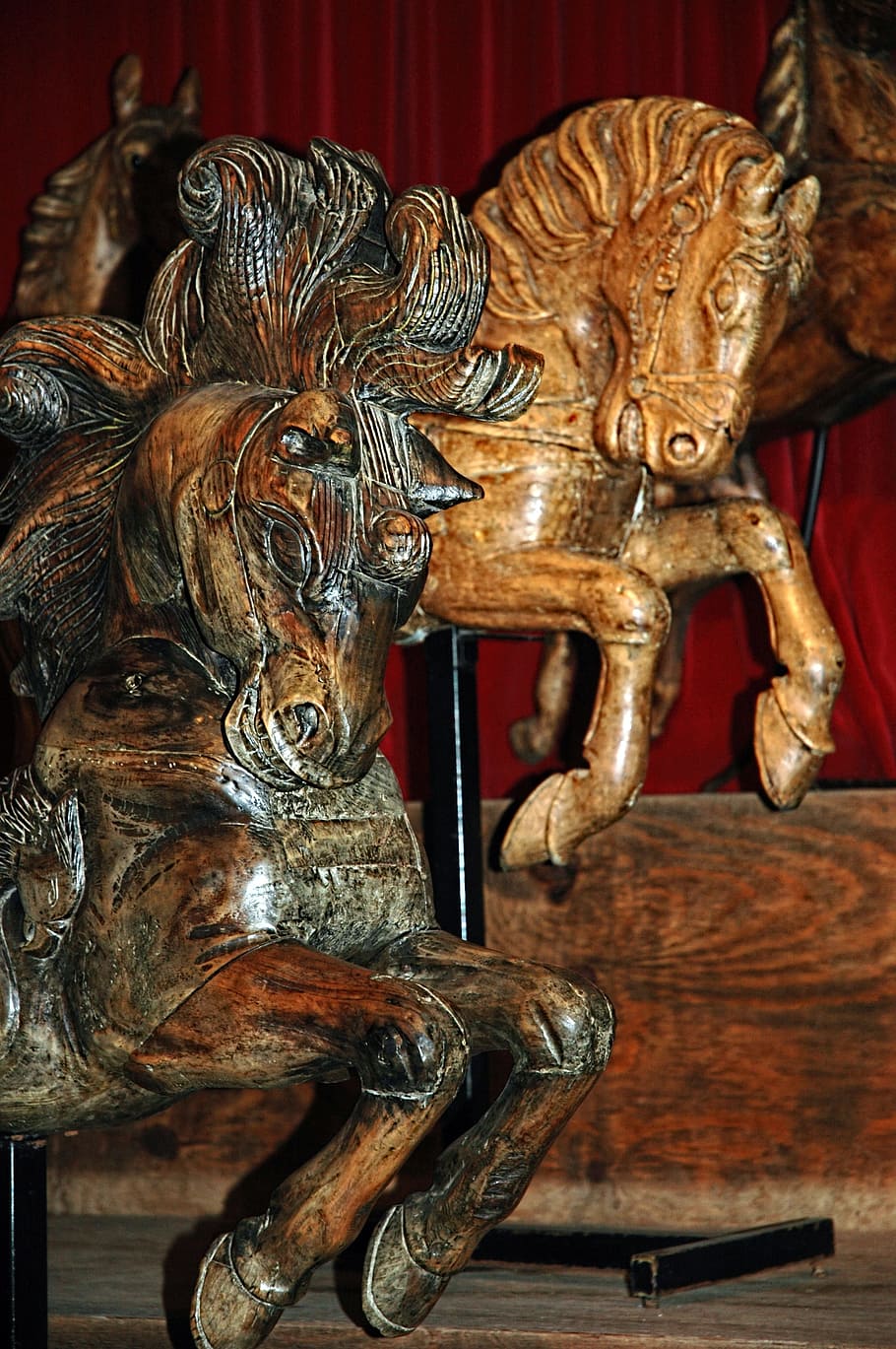 Horse, Wood, Museum, Manege, Sculpture, animal representation