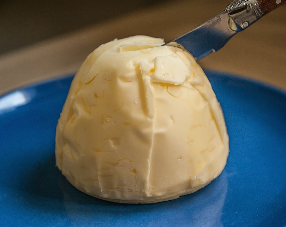yellow cheese close-up photo, butter, fat, knife, food and drink HD wallpaper