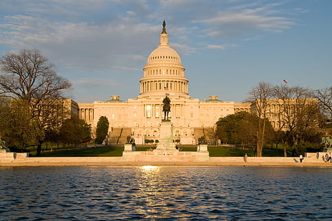 White House, Washington, capitol, america, water, city, history HD wallpaper