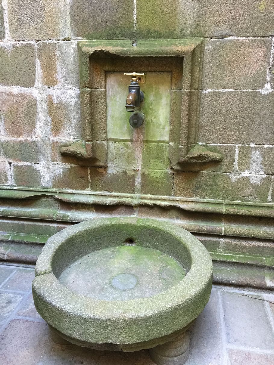 fountain, mount, michel, faucet, no people, water, architecture HD wallpaper