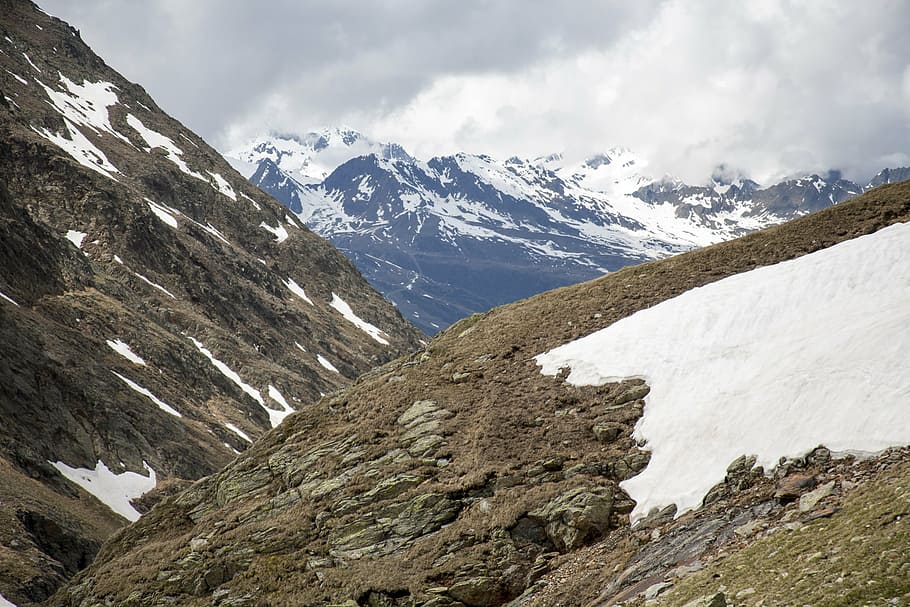 mountains, alpine, austria, clouds, landscape, nature, rock HD wallpaper