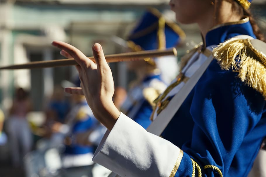 drum, drummer, music, marsh, parade, street, city, holiday HD wallpaper
