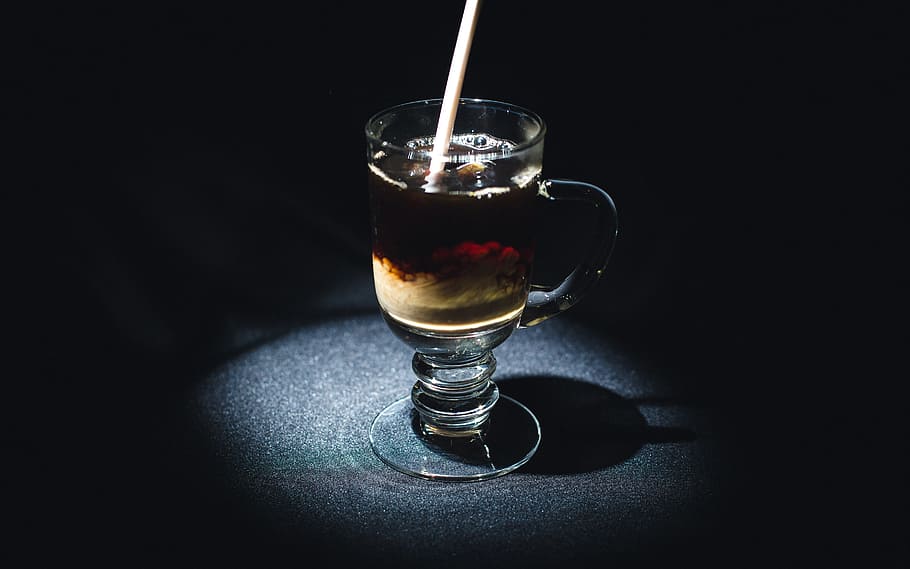 iced, coffee, cafe, cream, straw, drink, food and drink, glass HD wallpaper