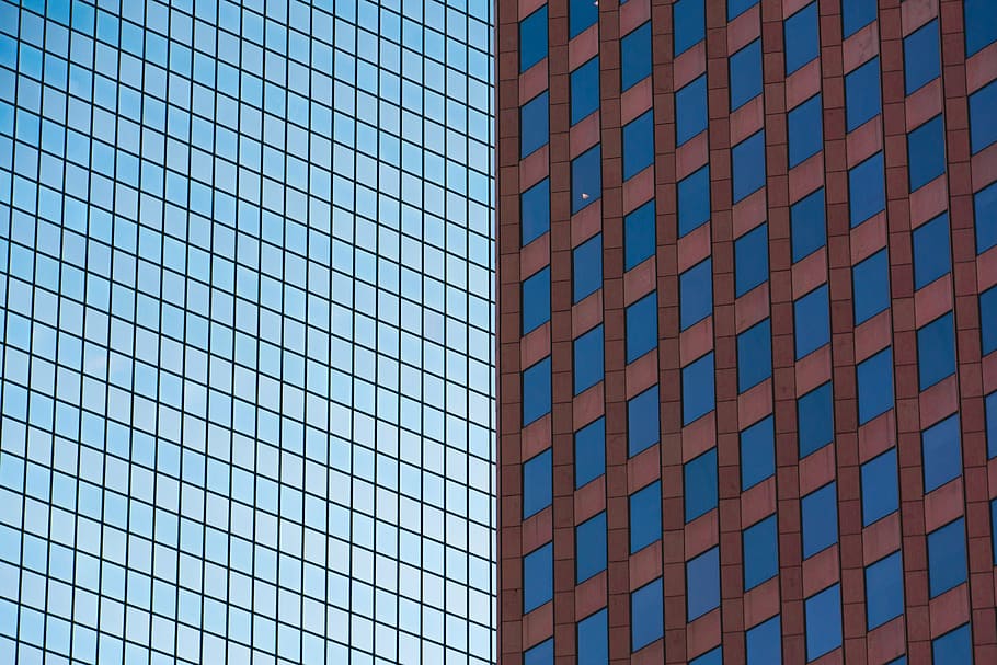 curtain wall building, clear, glass, mirrors, architecture HD wallpaper
