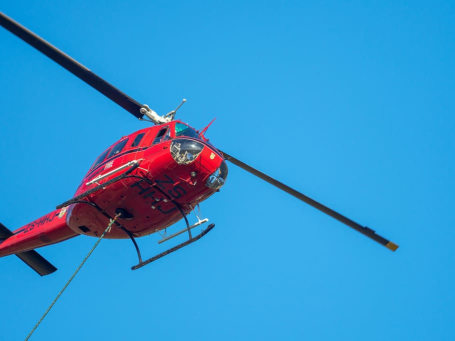 fire fighting helicopter, chopper, fly, sky, rescue, air, aircraft HD wallpaper