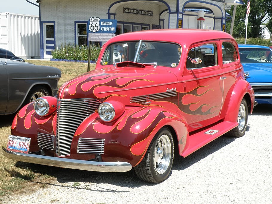 car, route 66, chicago, mode of transportation, land vehicle HD wallpaper