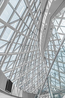 architectural photography of white spiral dome, white building glass HD wallpaper