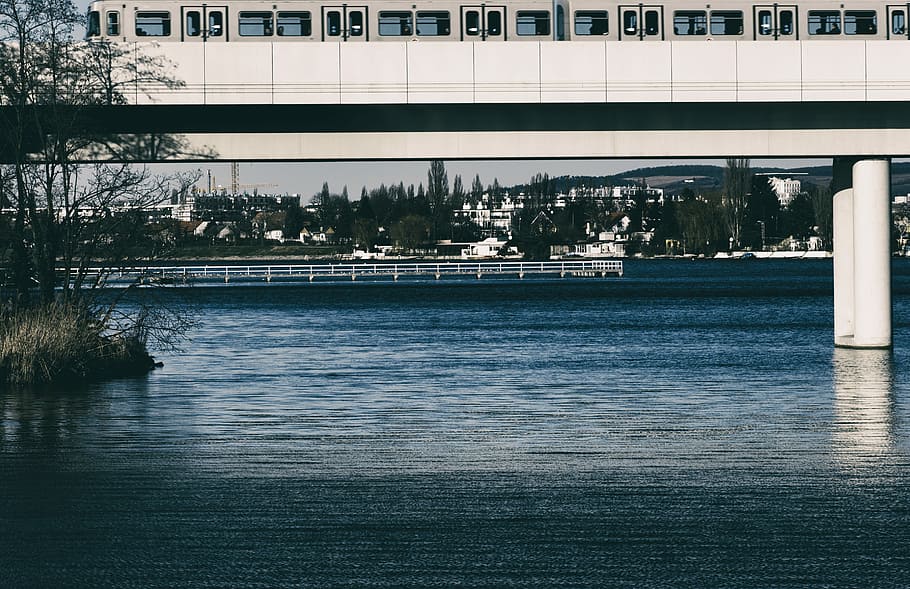 body of water under bridge at daytime, blue body of water, sea HD wallpaper