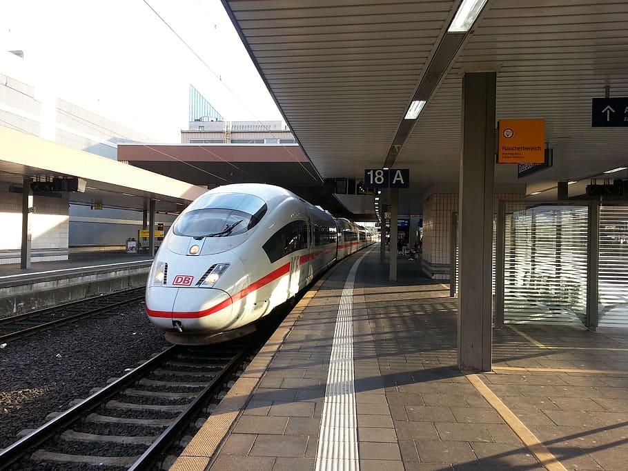 bullet train on railway during daytime, ice, railway station, HD wallpaper