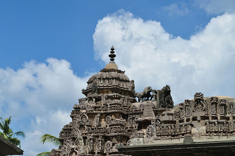 temple, sculpture, carving, karnataka, india, statue, ancient, HD wallpaper
