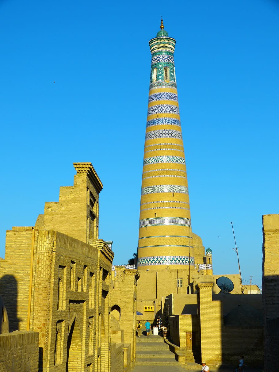khiva, kihva, minaret, chodja islam minaret, unesco world heritage, HD wallpaper