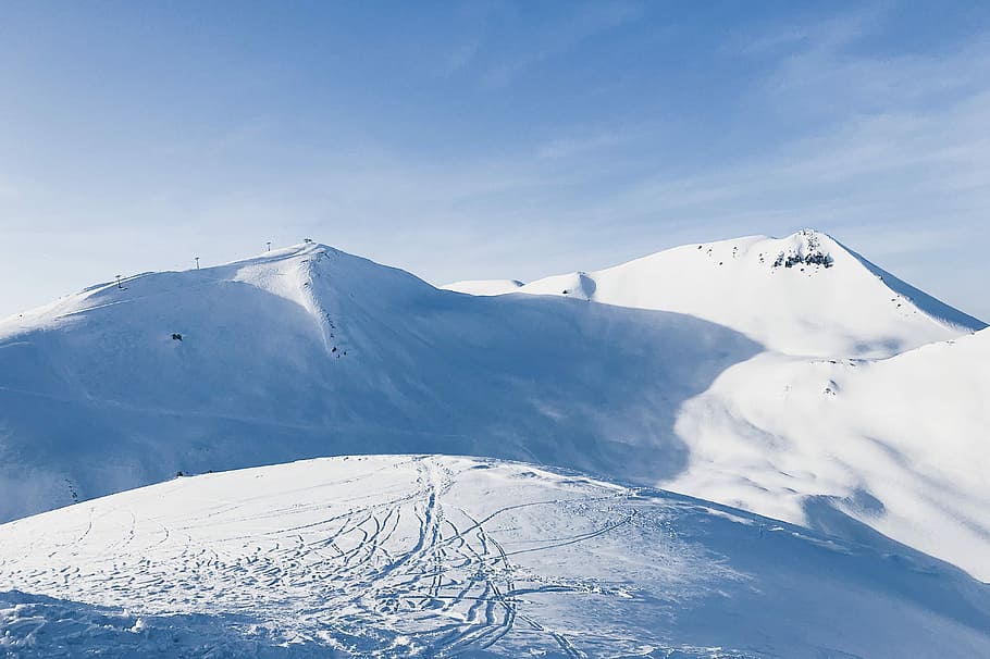 snow filled mountain, mountain coated by snow landscape photography HD wallpaper