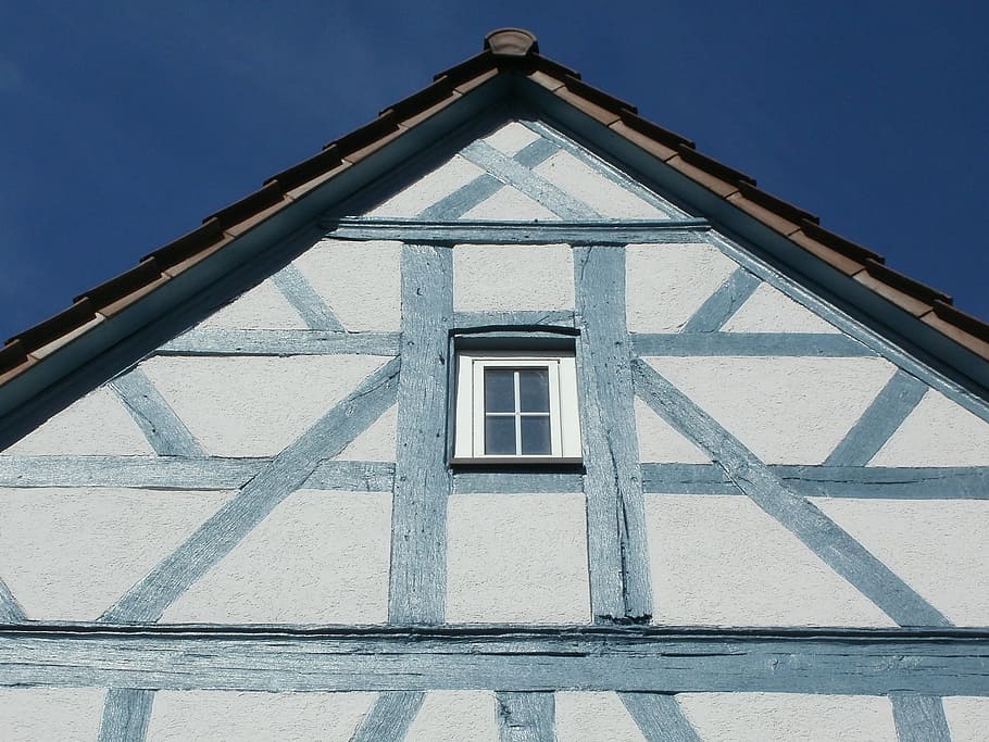 gable, pediment, building, timber framing, house, roof, architecture HD wallpaper