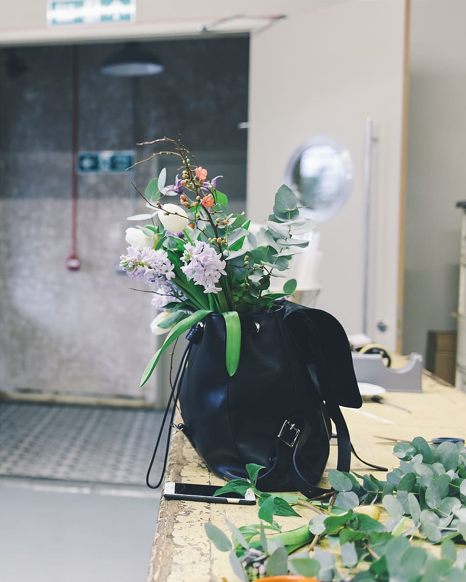 still, items, things, flowers, plants, leaves, bag, gadgets HD wallpaper