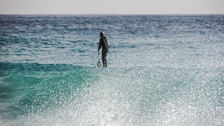 spray, drops, wave, splash, splashing, liquid, motion, surfer HD wallpaper