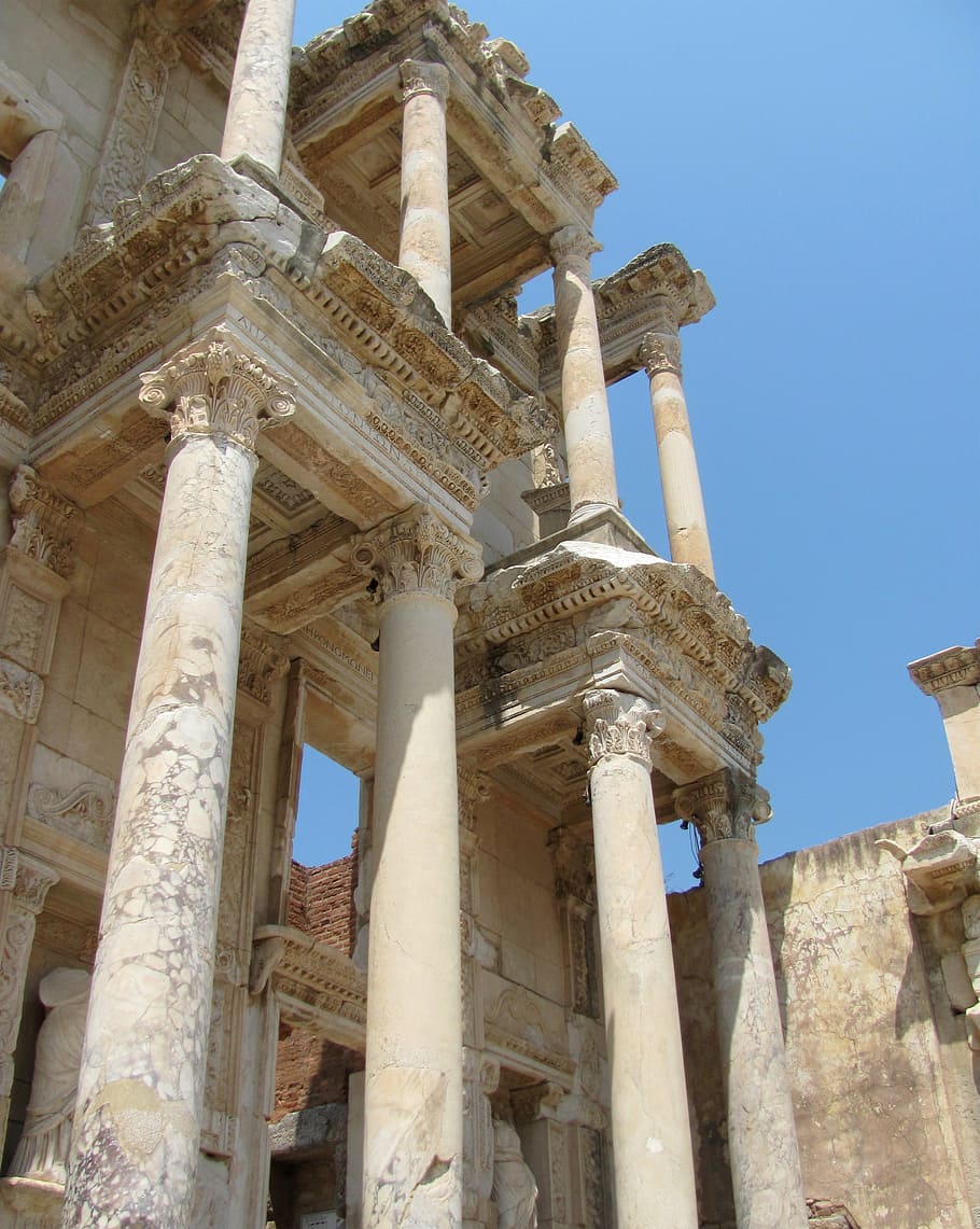 ephesus, library of celsus, classical architecture, archaeology, HD wallpaper