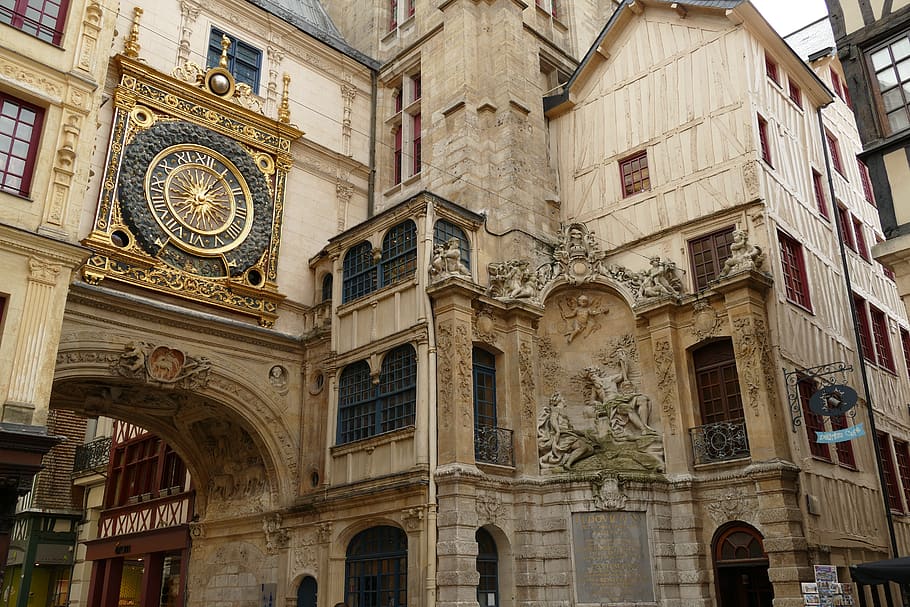 clock, watch, gilt, architecture, building, old, history, port HD wallpaper