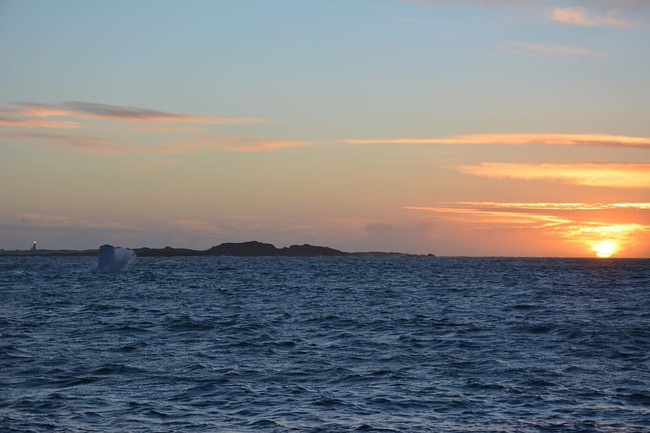 sea, storm, sunset, lighthouse, himmel, water, waves, coast HD wallpaper
