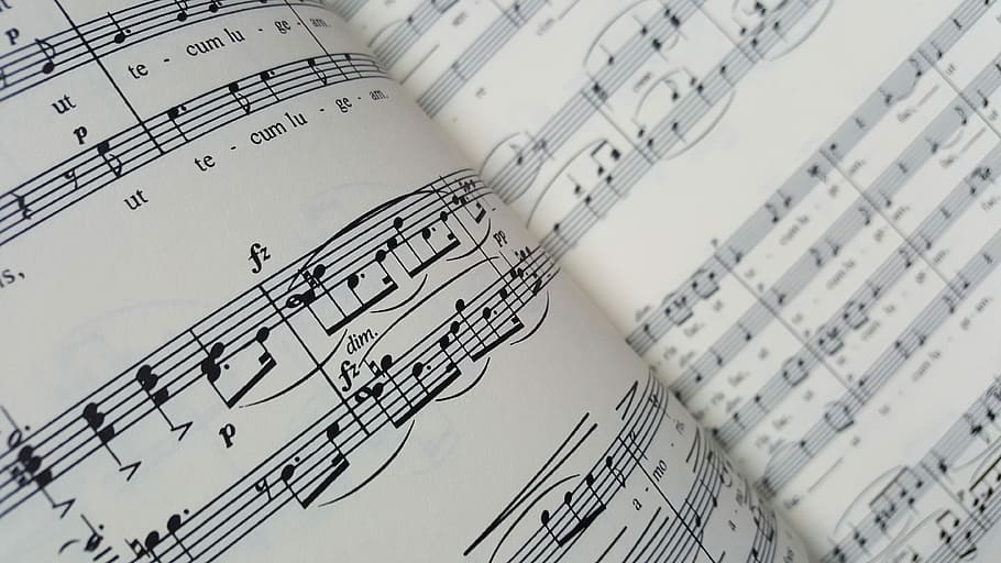 music book, notenblatt, partiture, paper, soprano, sound, melody, HD wallpaper