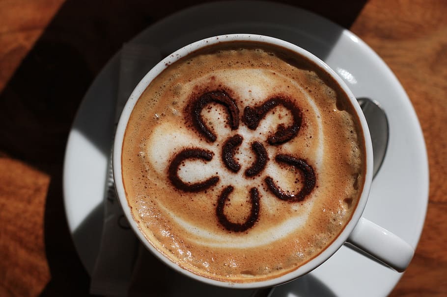 coffee, teacup, pattern, ornament, brown, food and drink, coffee - drink HD wallpaper