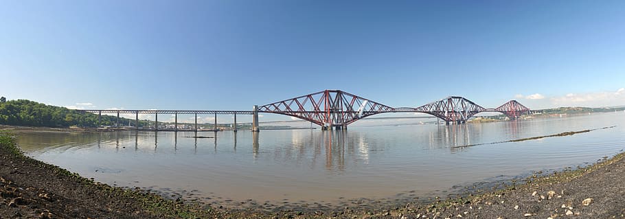 bridge, railway, edinburgh, water, architecture, built structure HD wallpaper