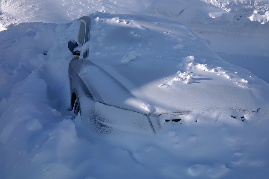 snow-covered car, auto, snowed in, winter, snowy, cold, frosty HD wallpaper