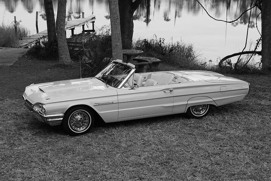thunderbird, ford, car, auto, automobile, antique, classic HD wallpaper