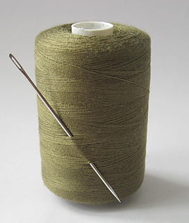 green thread with needle on white surface, cotton, sewing, textile HD wallpaper