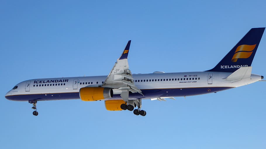 blue and white Icelandair airbus, Aviation, Boeing, 757, Jet, HD wallpaper