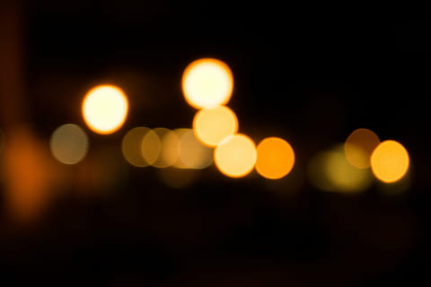 yellow bokeh photography, bookeh, dark, night, abstract, light HD wallpaper