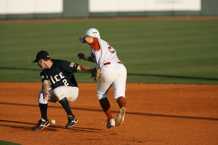Baseball, Second Baseman, college baseball, runner, hit, play at second HD wallpaper