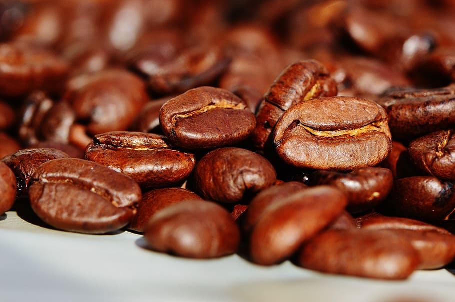brown coffee beans, cafe, roasted, caffeine, aroma, coffee roasting