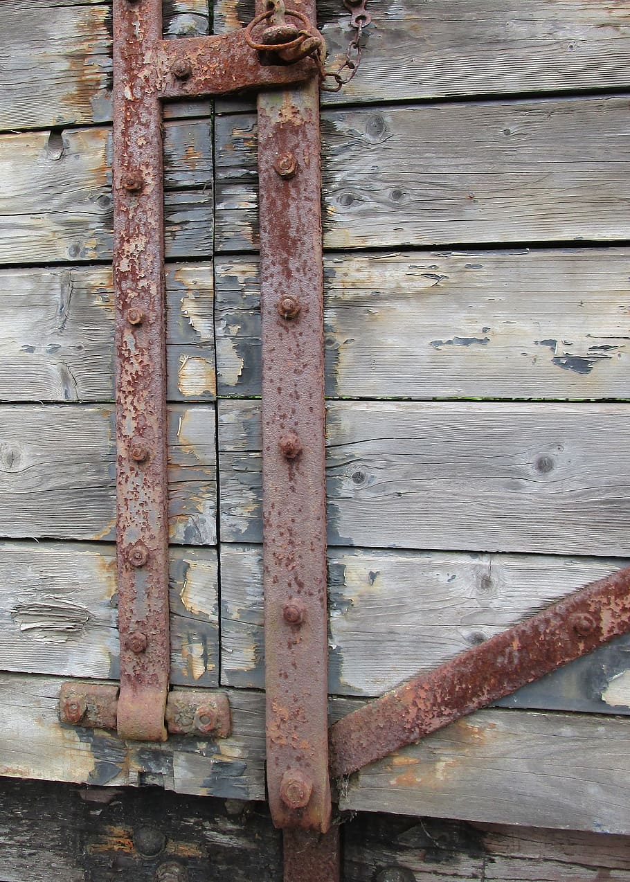 rust, wood, texture, surface, wood - Material, old, door, metal HD wallpaper