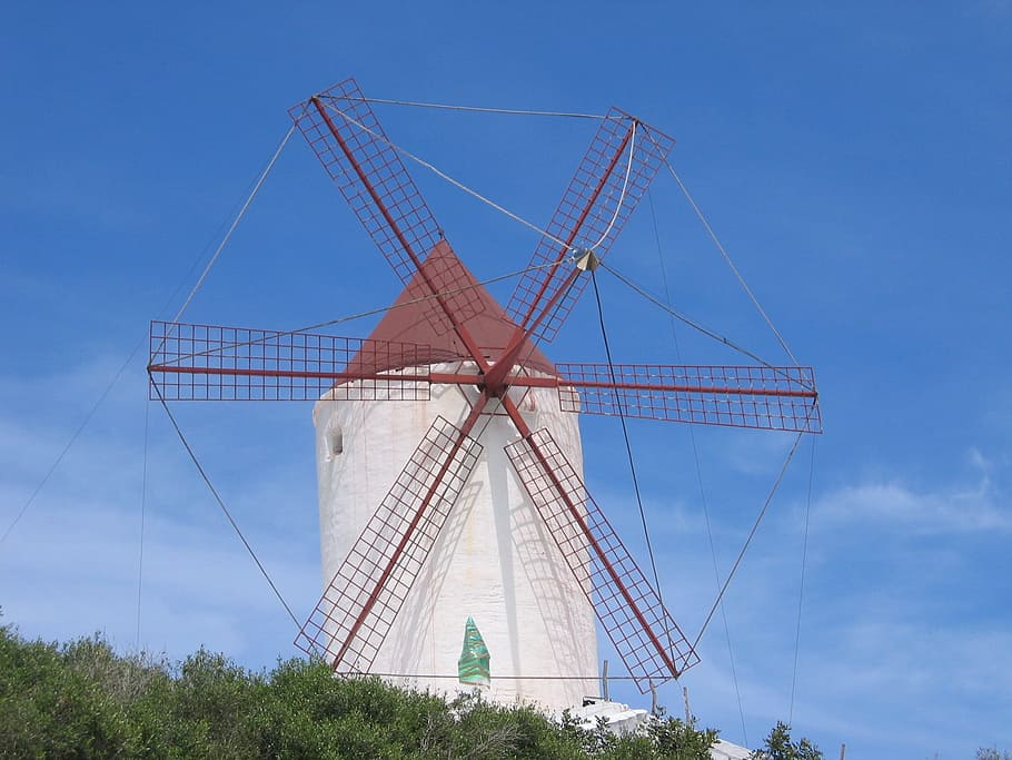 windmill, windmills, mediterranean, fuel and power generation HD wallpaper