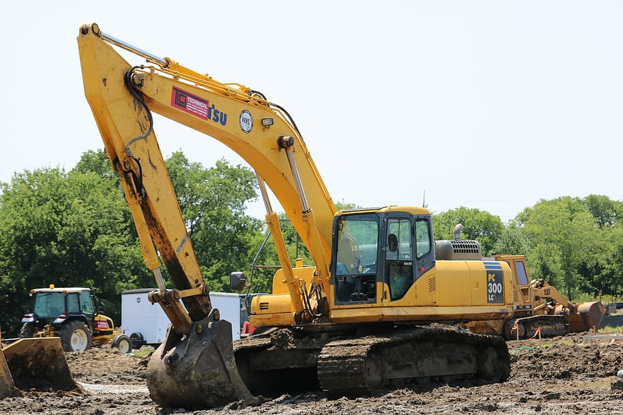 construction, excavator, tractor, dirt, equipment, machinery HD wallpaper
