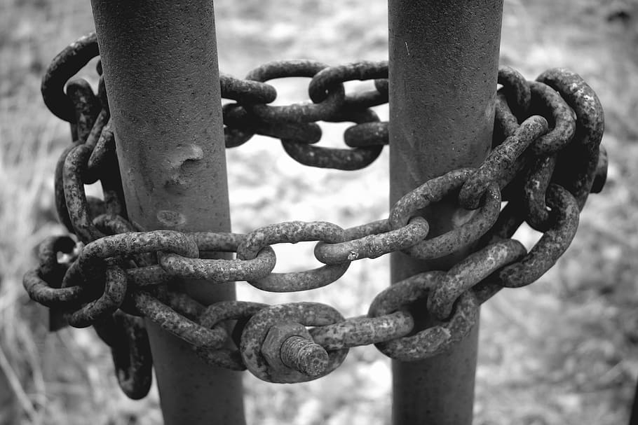 chain, iron, rusty, safety, metal, strength, focus on foreground HD wallpaper