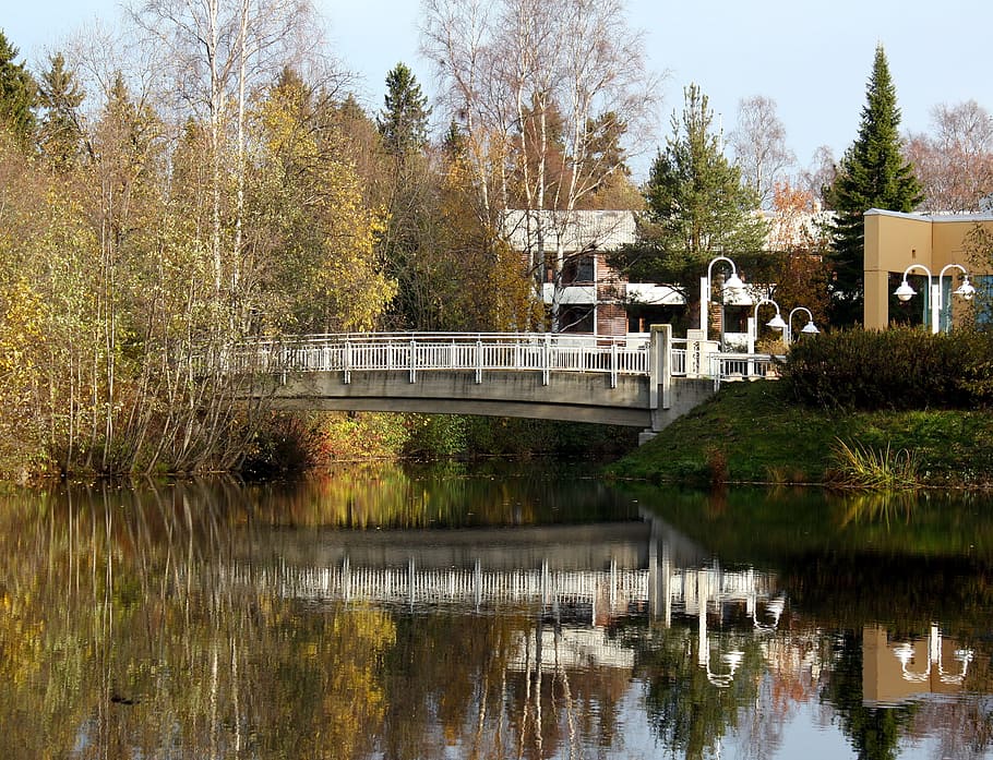 Finland, Bridge, River, Stream, Water, reflections, scenic HD wallpaper