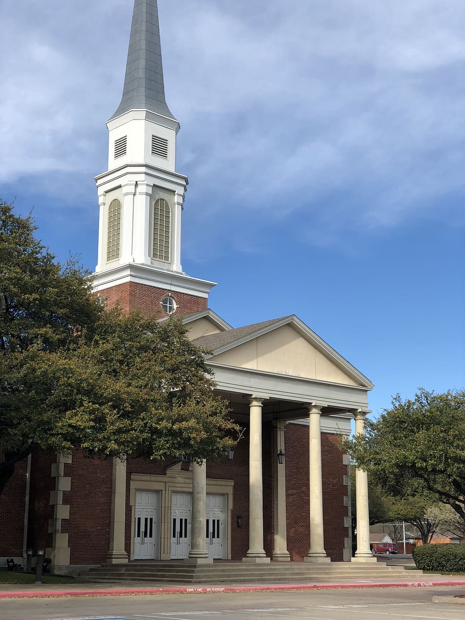 HD wallpaper: church, steeple, farmers branch, christ, jesus, pillars ...