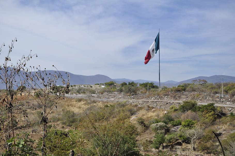 mexican, mexico, flag, patriotism, environment, mountain, sky HD wallpaper