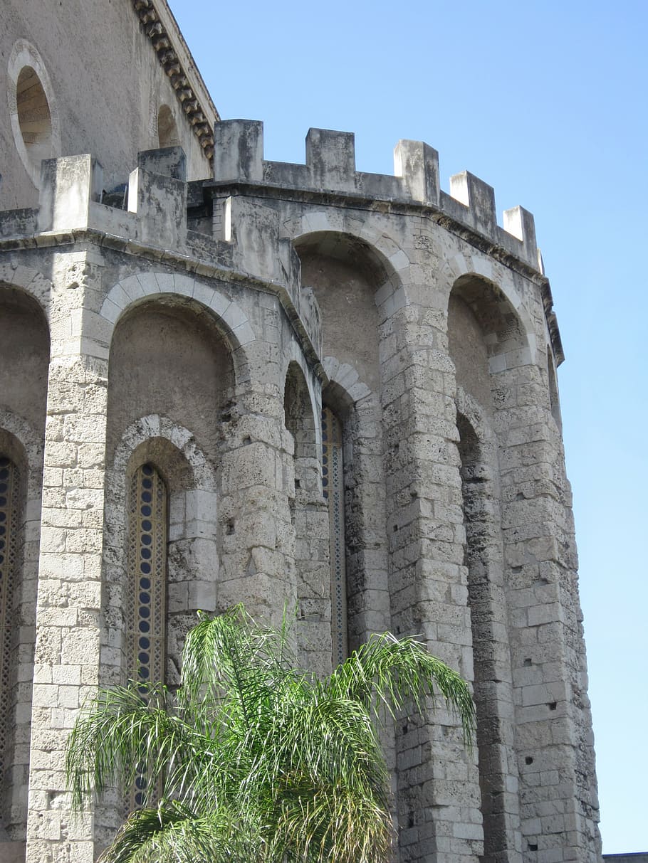 tower, orient, palm, summer, sun, battlements, arches, powerful HD wallpaper