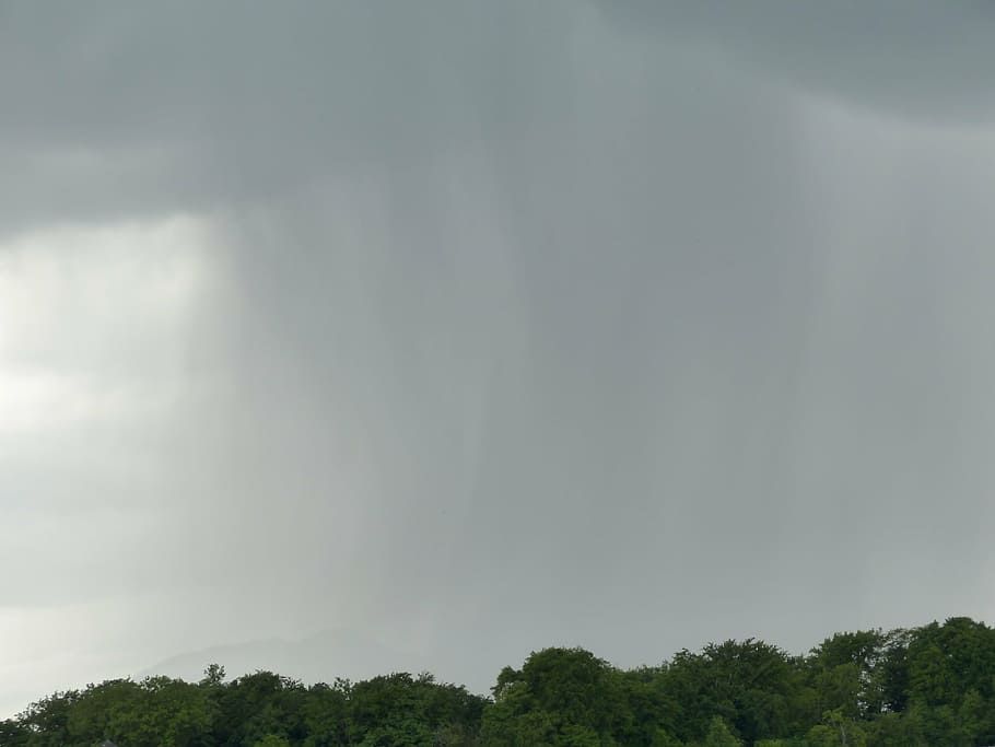 thunderstorm, rain, rainstorm, rain clouds, strömender rain HD wallpaper