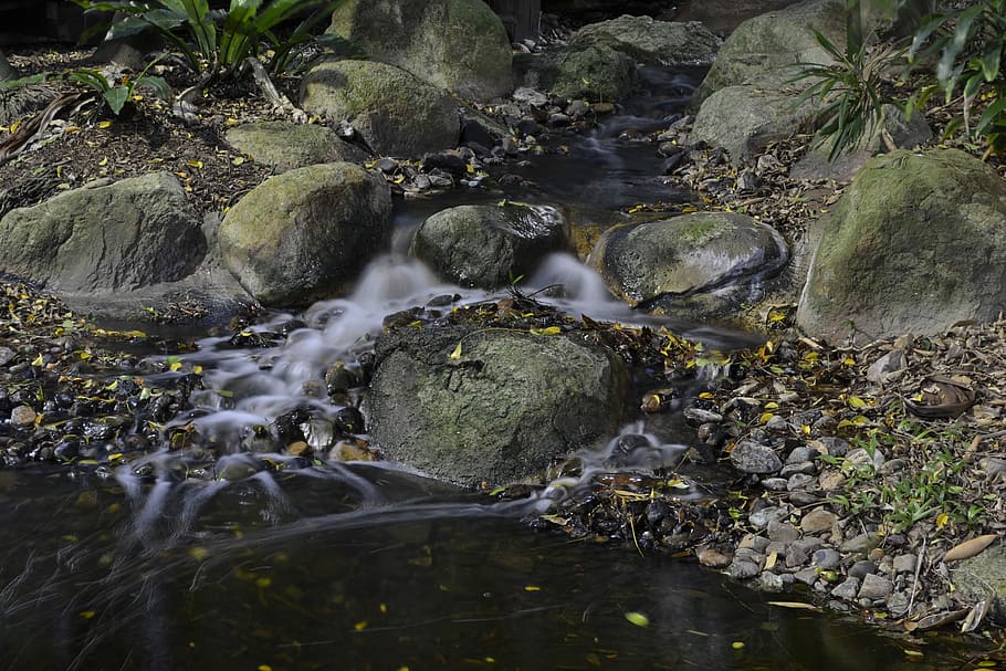 water, nature, motion, stream, flow, fresh, cool, cold, rock HD wallpaper